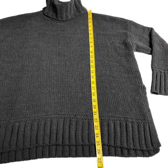 Aerie Sweater Womens Medium Gray Oversized Turtleneck Chunky Soft Comfort Casual - Picture 14 of 16
